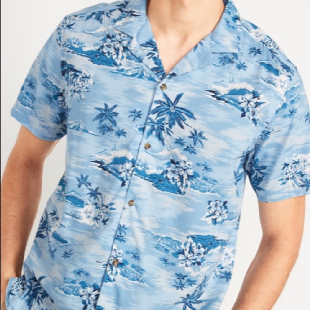 OLD NAVY-Printed Short-Sleeve Hawaiian Scenic Shirt for Men